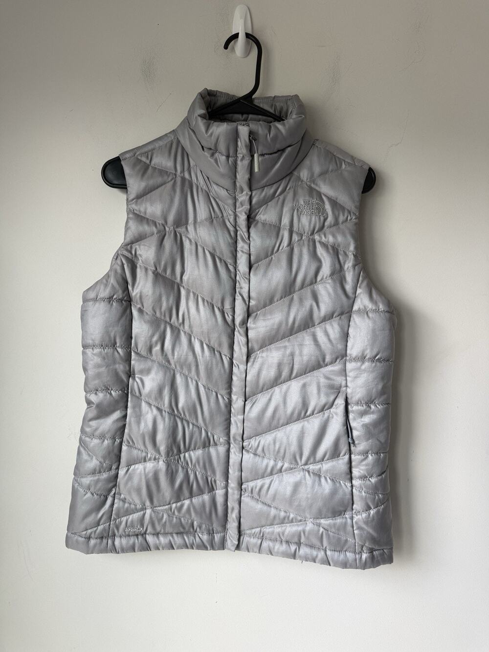 The North Face 550 Puffer Vest Womens M Gray Goose Down